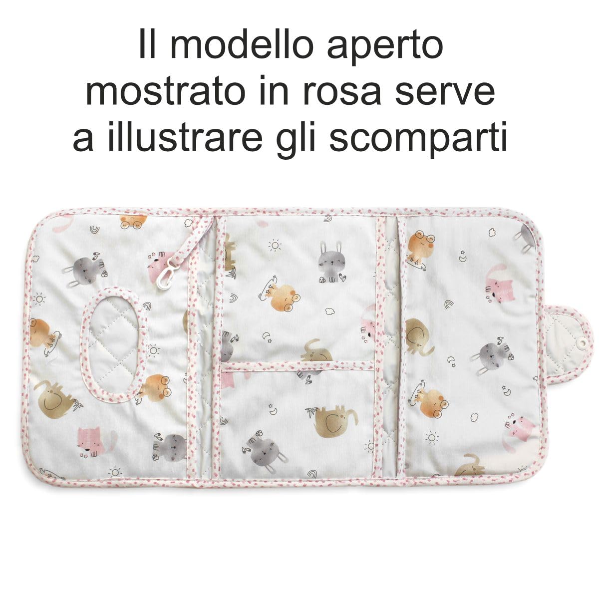 Busta porta accessori neonato, pochette porta accessori bimbo, coordinato Nascita da Ricamare a Punto Croce, porta pannolini salviettine e creme, set Neonato con Tela Aida, schema ricamo (26 Grigio)