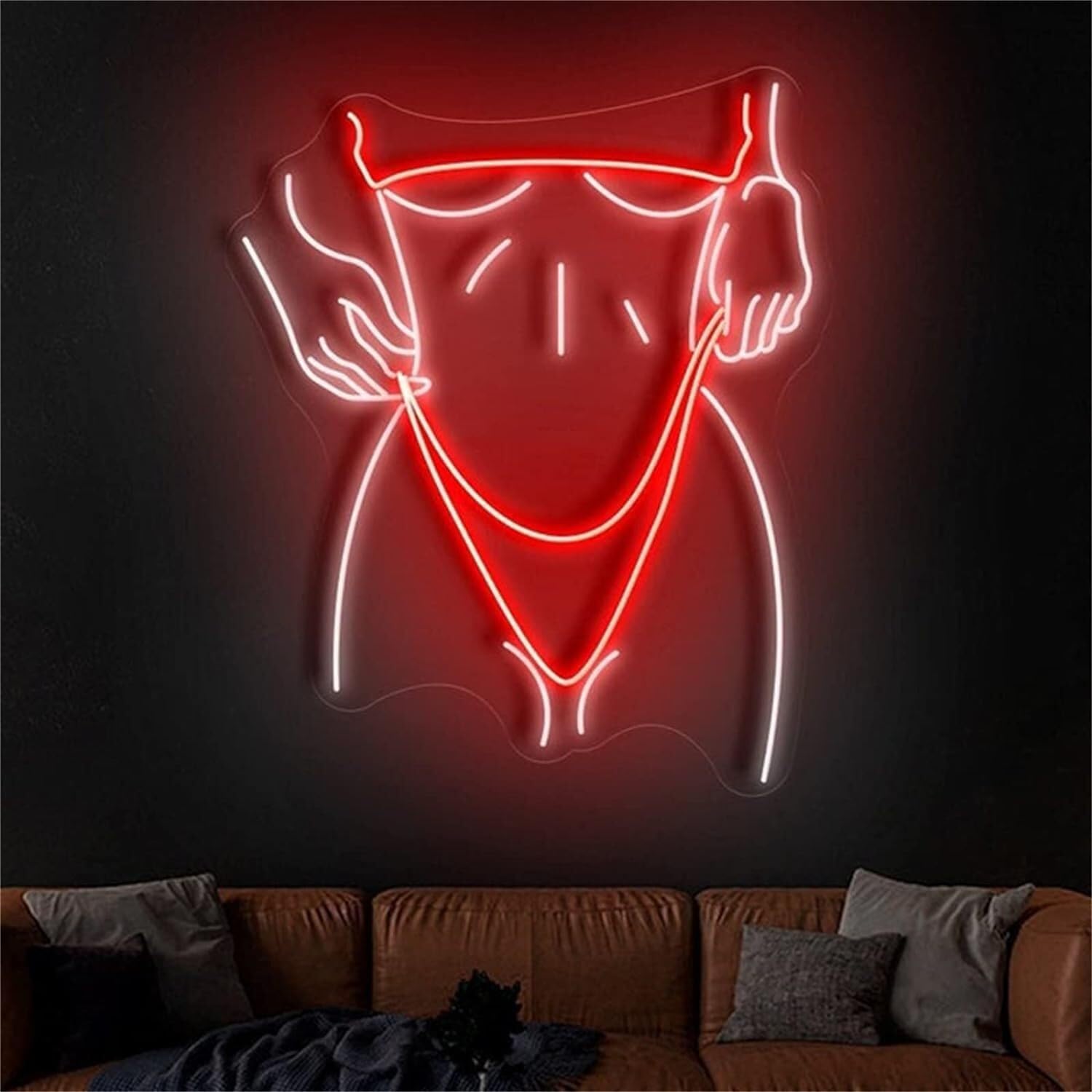 Luces LED de neón para niña, para montar en la pared, para decoración del hogar, dormitorio, bar, fiesta, 50 x 42 cm, multicolor