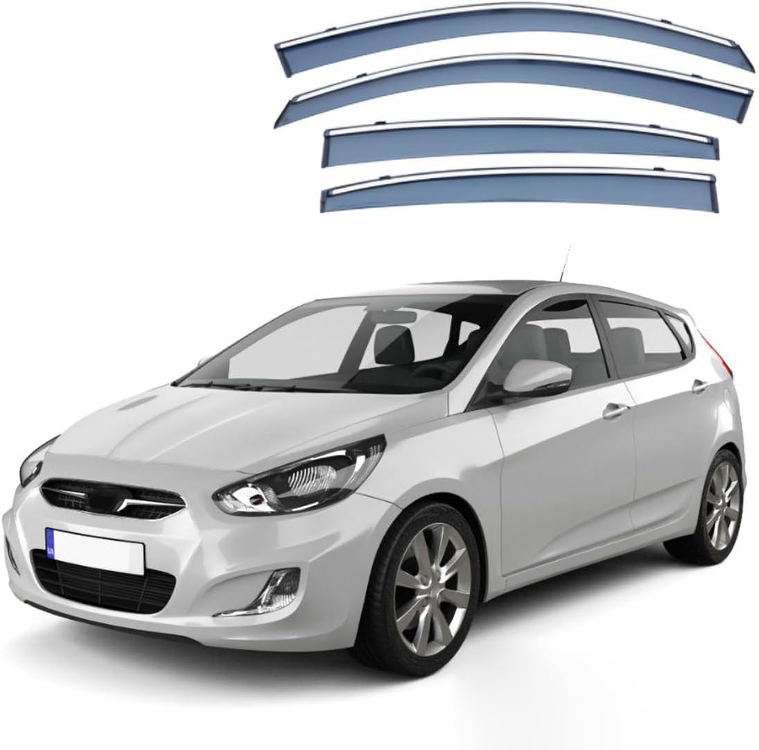Panxuc Normal Car Wind Deflectors For Hyundai Solaris Hatchback Rc 2011-2016, Side Window Wind Rain Deflector Window Visor Sun Rain Guard Smoke Guards