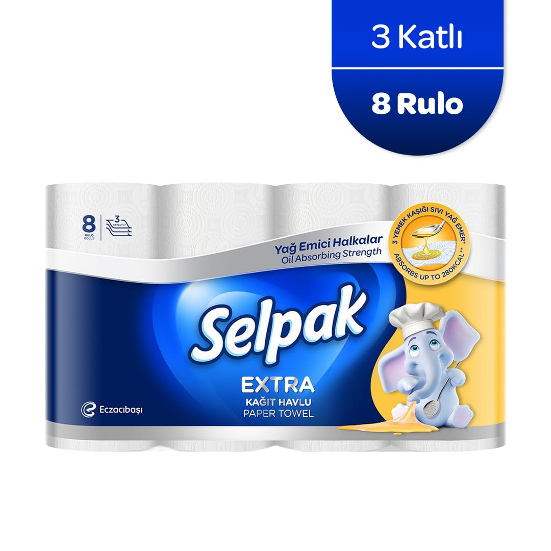 Selpak Extra Kağıt Havlu Yağ Emici 8'li: