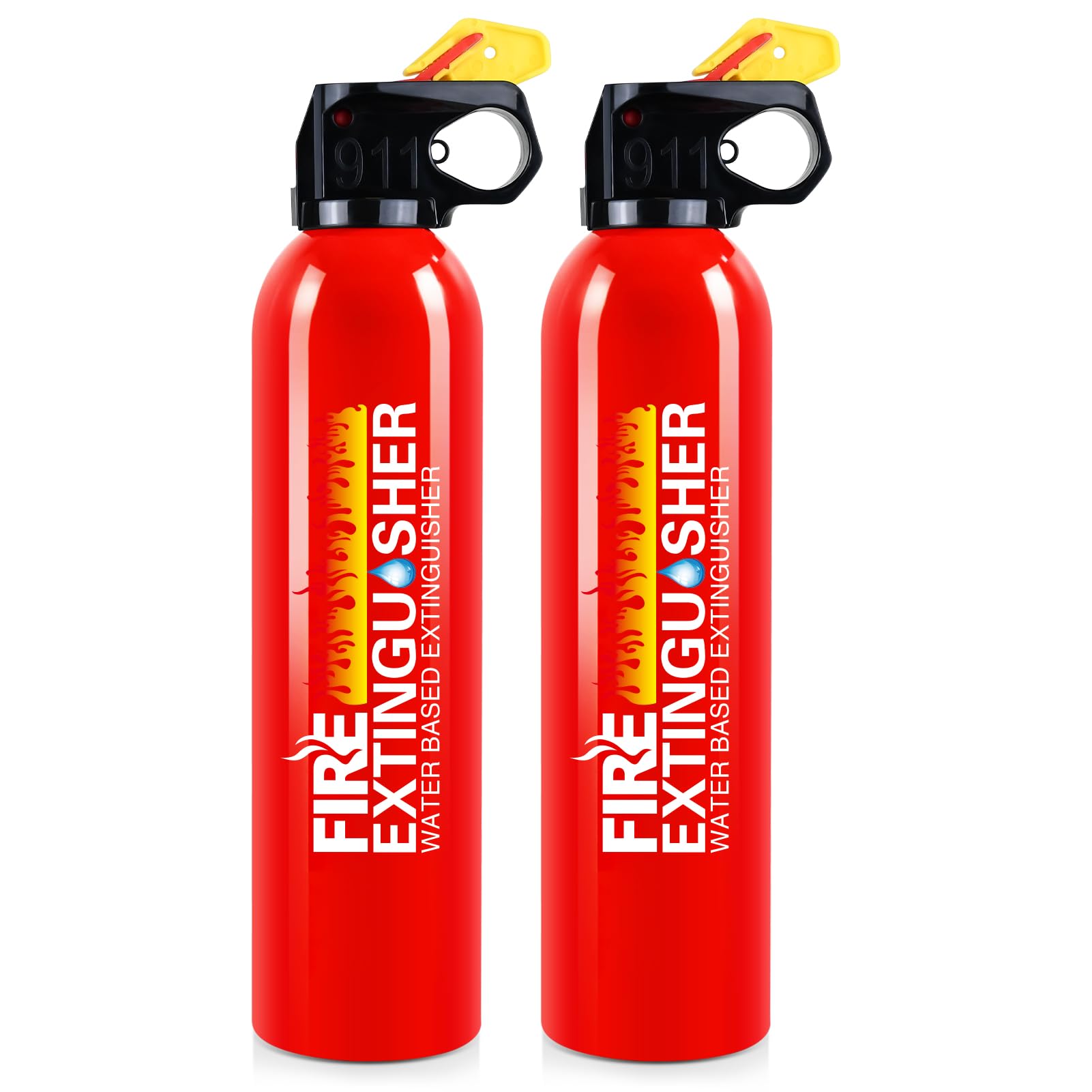 2 Pack Water-Based Fire Extinguishers Class A B C K With Wall Mount