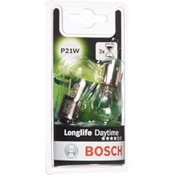 Foco Peugeot 207 Bosch P21W Longlife Daytime Lámparas Incandescente para vehículos, 12 V 21 W BA15s, Lámparas x2, amarillo