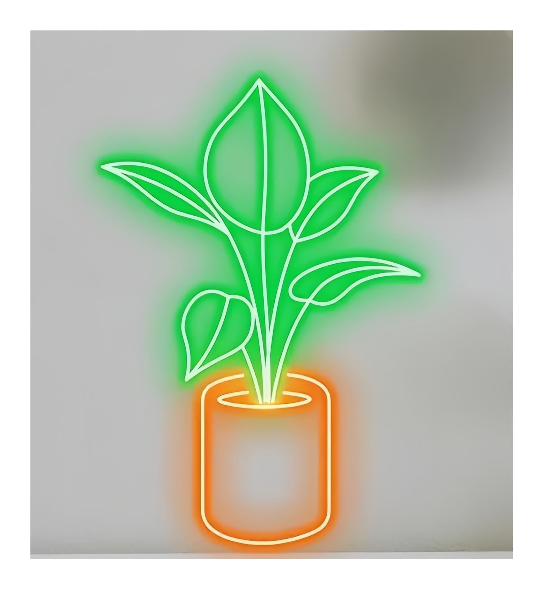 SHOUXI Sign Lamp Plants Neon Sign, Cute Art Plant Home Decor, Flower Shop Window Display 50cm(I)