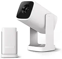 Wanbo Projetor inteligente Cube 1 com WiFi e Bluetooth, sistema operacional Android TV, controle de voz do Google, suporte 1080p, projetores domésticos ajustáveis de 360°, pedra angular automática