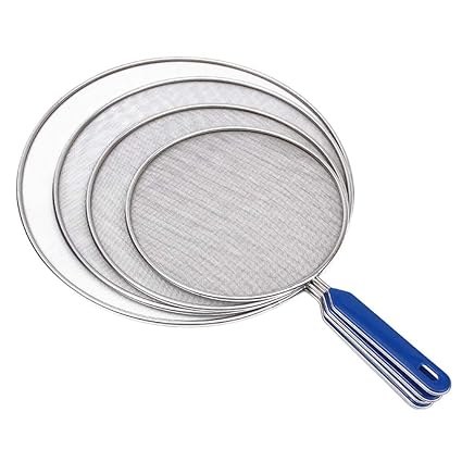 DOITOOL Guard Griddle 4pcs Grease Oil Guard Fine Mesh Splatter Screen Stainless Steel Skillet Lid Safe Cooking Lid for Frying Pan Stove Splatter Stovetop