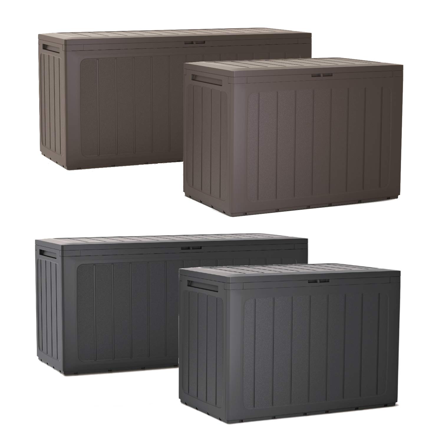 Baul De Jardin 190 Litros Prosperplast Woodebox De Plastico En Color Ocre Oscuro 116 X 438 X 55 Cm 22569634