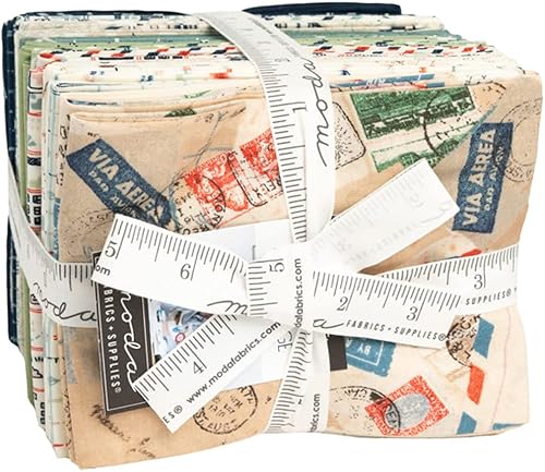 Paquete Bon Voyage AB de Janet Clare, 25 cuartos de grasa de tela precortada de 18 x 22 pulgadas disponible en Yaxa Costa Rica