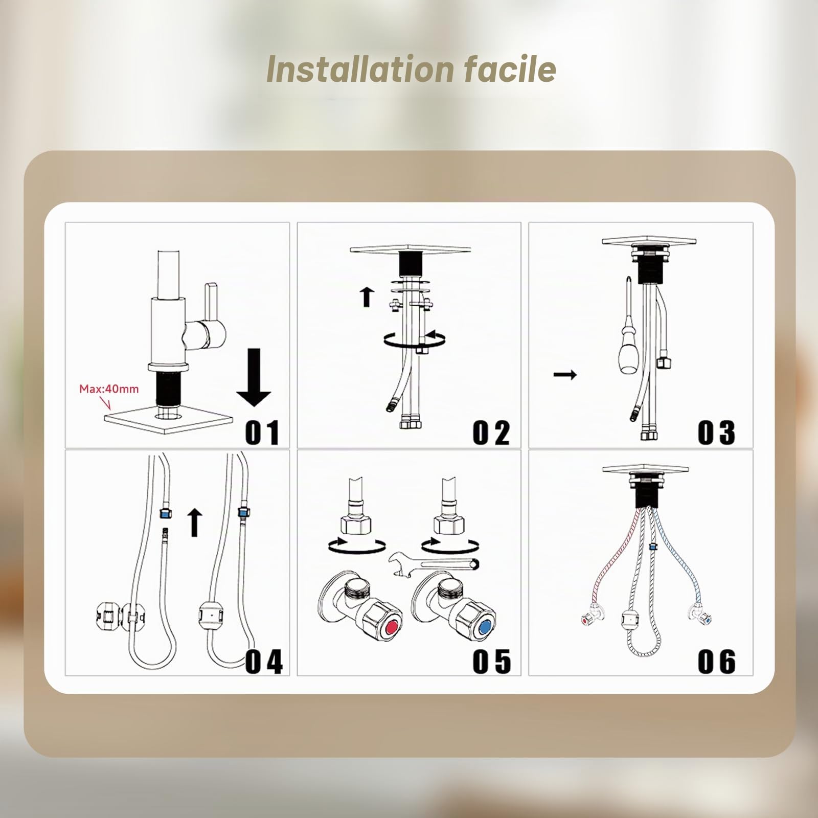 Robinet de cuisine extensible avec pivot flexible à 360°, robinet de cuisine haute pression pivotant, flexible en acier inoxydable pour la cuisine, 2 sorties d'eau