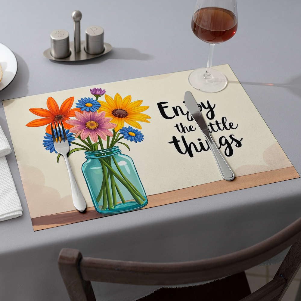 Sets de table rustiques lot de 6, décoration de table naturelle pour salle à manger et cuisine