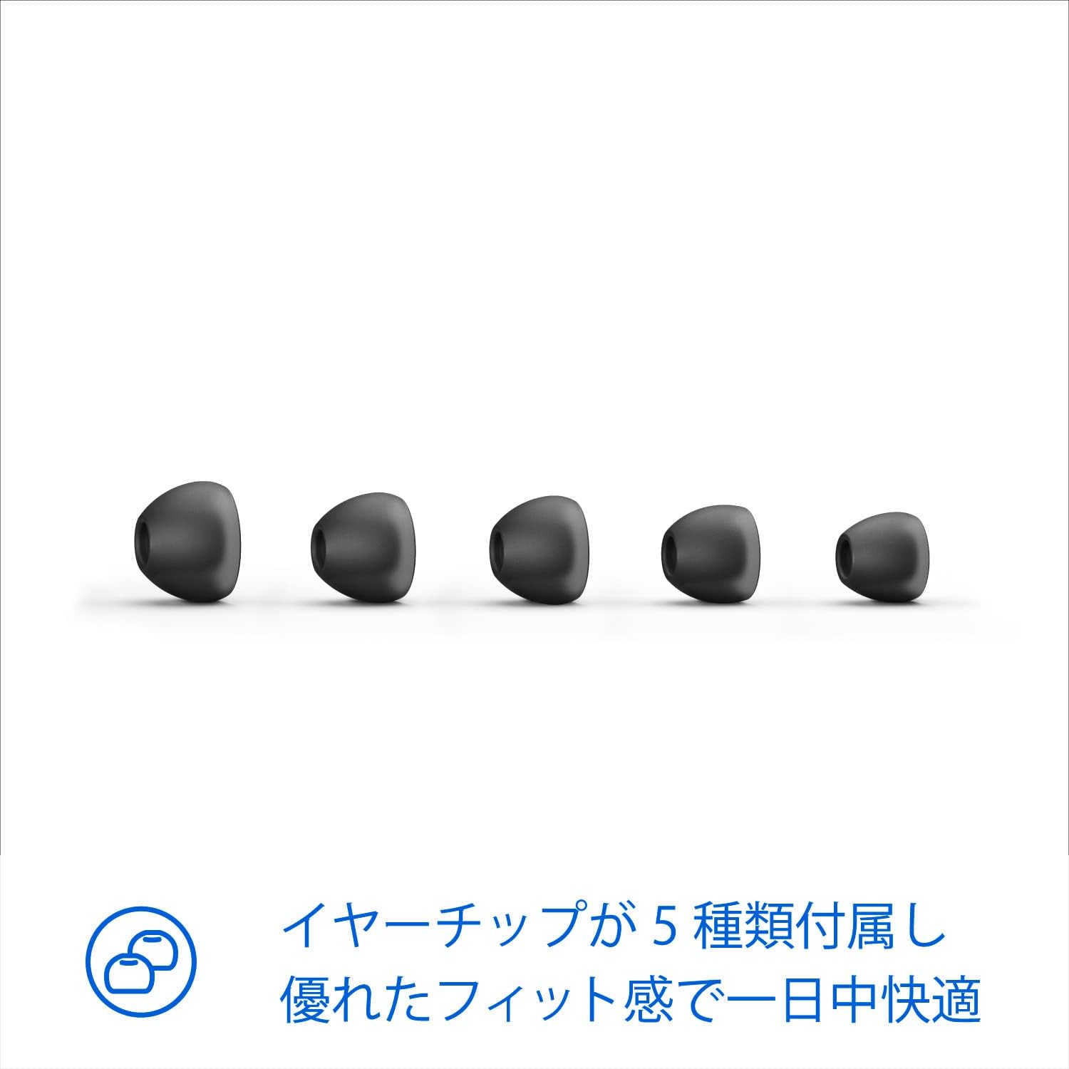 Various sizes of ear tips for Philips SHE9700BT earphones