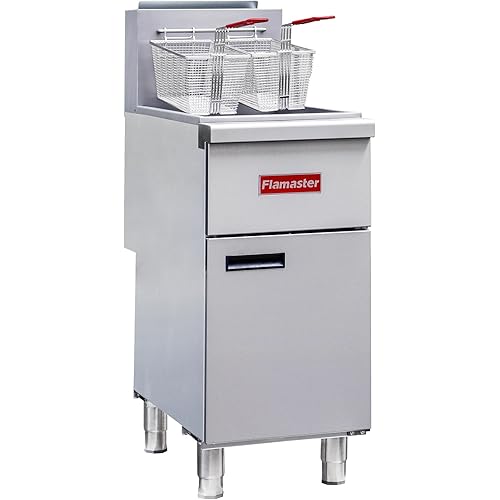 Commercial Gas Floor Fryer with 2 Baskets, 120000 BTU Propane Gas Fryer-Only Commercial Use, 4 Heating Tubes, 55 lb Oil Capacity Deep Fryer for Restaurants, Fast Food, Food Trucks