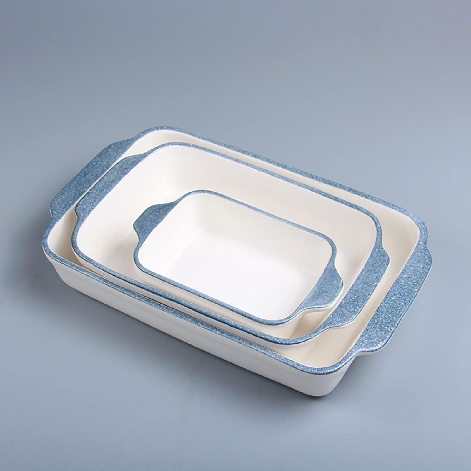 Prostokątne naczynia do pieczenia, duże, głębokie, ceramiczne patelnie do lasagne, bezpieczne w piekarniku, do gotowania, pieczenia, serwowania