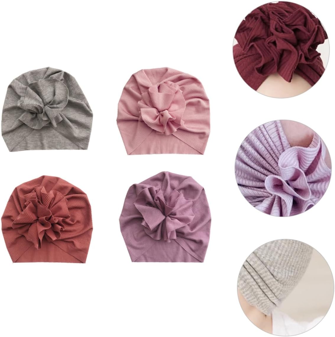 2sets Baby Beanies Hat Newborn Has Soft Yarn Cap Baby Accessories Air Permeable 4pcs*2 Random Color