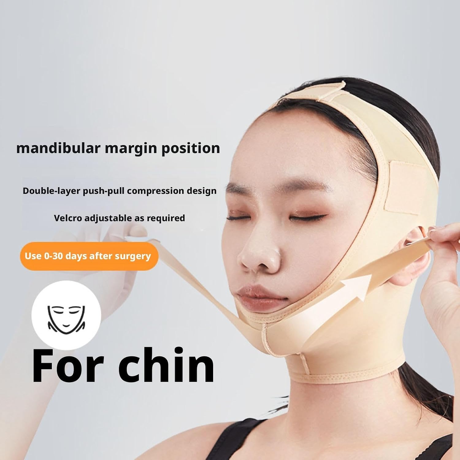 Post Surgical Face Straps Double Chin Strap Bandage for Women Neck and Chin Compression Garment Wrap Chin Lifting