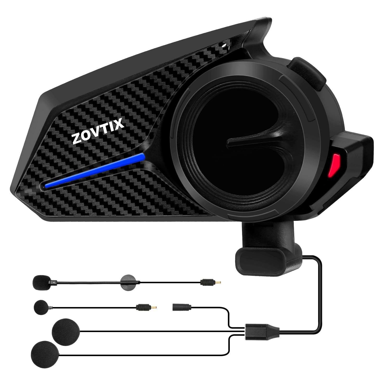 Motorcycle Helmet Headset 3 Riders Communication System S2 Intercom with Music Sharing/HiFi Sound/3 EQ Music Modes/DSP&CVC Noise Cancellation/IP67/FM Radio - S2-Black 2 Pack — view 11