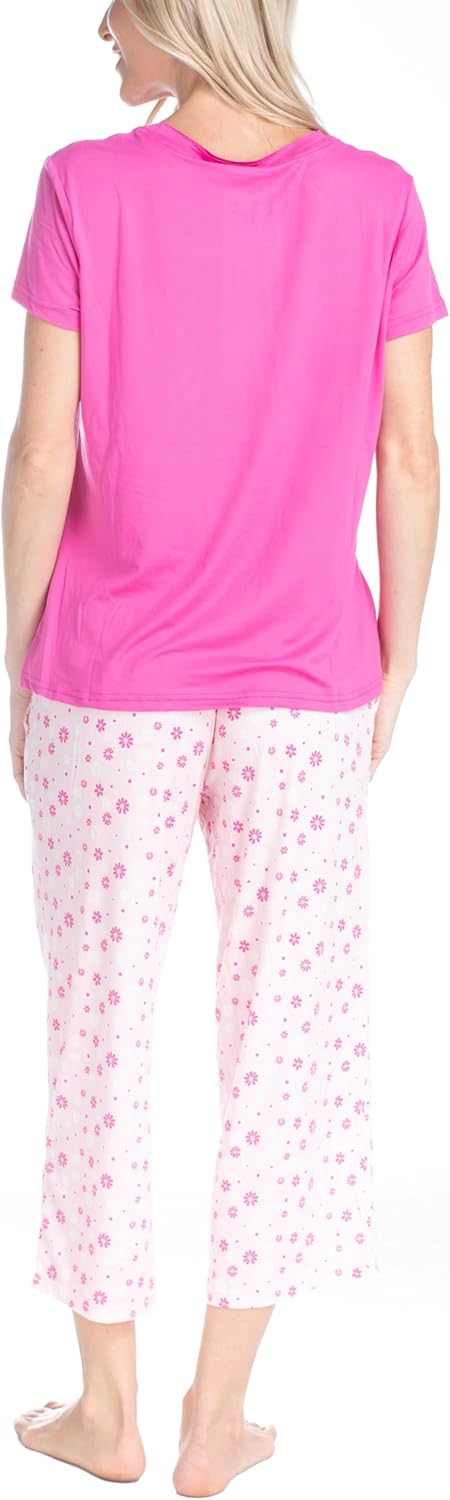 MUK LUKS 2 Pack Women's Pajama Set - Shorts, Capris, Tank Top and T-Shirt, Loungewear Pajamas, All Mixed up, Conjunto Pijama - Image 6