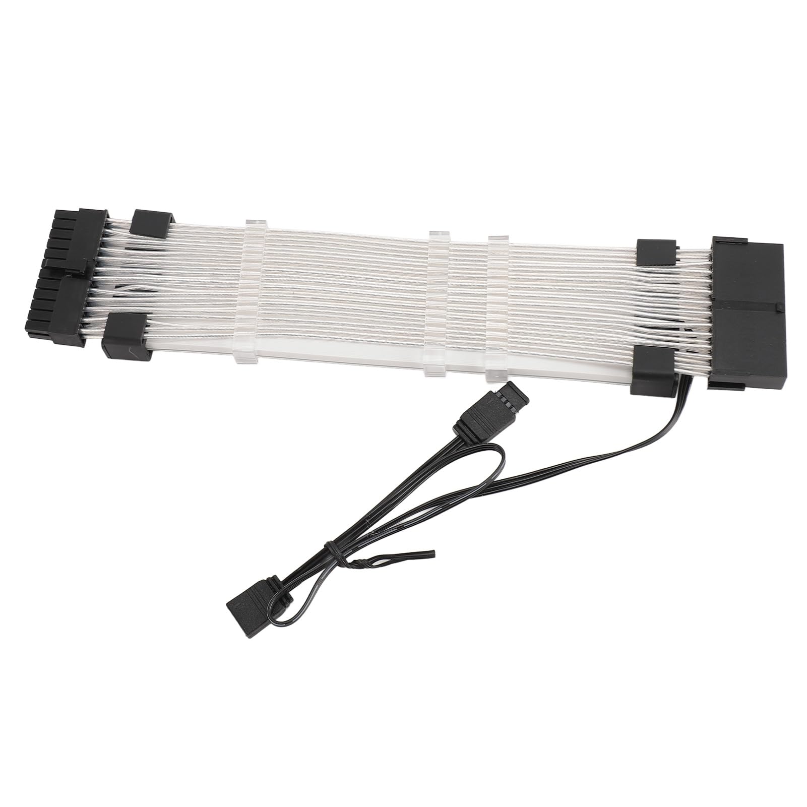 24-poliges ATX-RGB-Stromverlängerungskabel mit Neonlichteffekt für EIN Verbessertes Spielerlebnis. 18-AWG-ARGB-Netzteilkabel, 9,5 Zoll