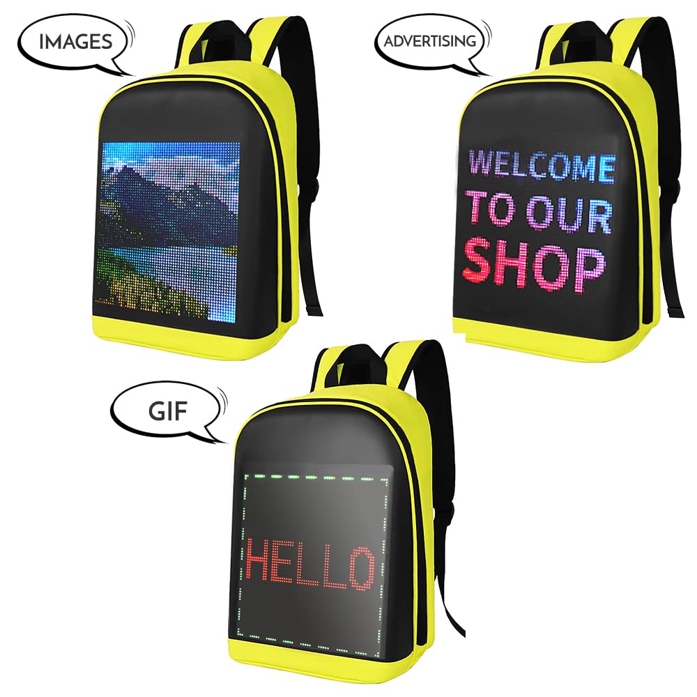 zaino personalizzabile, Zaino da viaggio personalizzabile con schermo a colori a LED Borsa da scuola per uomini Donne Studenti universitari