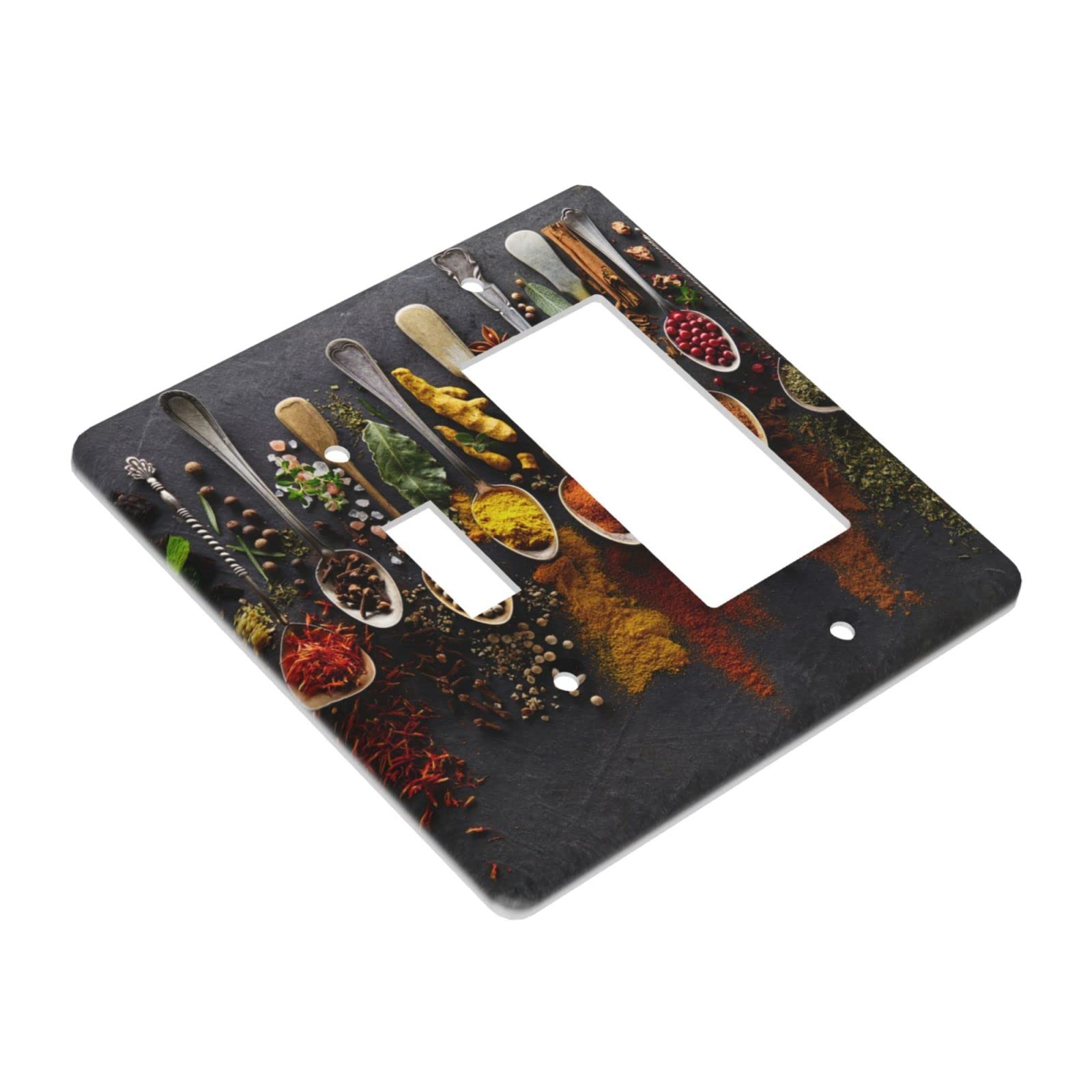 Wandplatte für die Küche, dekorativ, 1 Kippschalter, 1 Schalter, Abdeckung, 2-Gang, Dekorator, Wandplatte, Steckdose, Blende, 11,4 x 11,4 cm