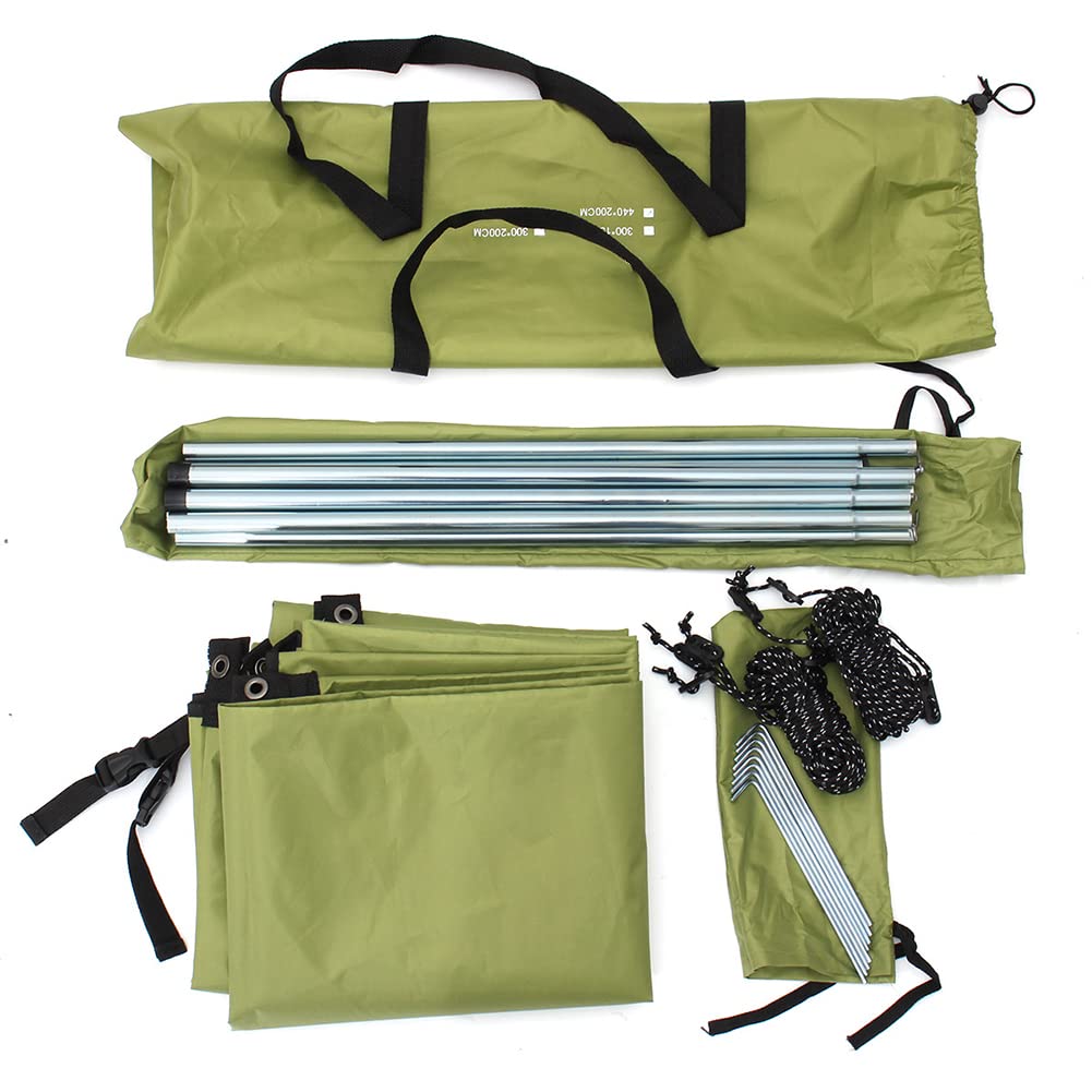 DAZZLEEX Toldos para Coches,La Carpa De Camping/Carpa De Pesca Impermeable con Parasol Es Adecuada para Varios Modelos De SUV Al Aire Libre, Camping, Pesca, Playa 440 X 200 Cm