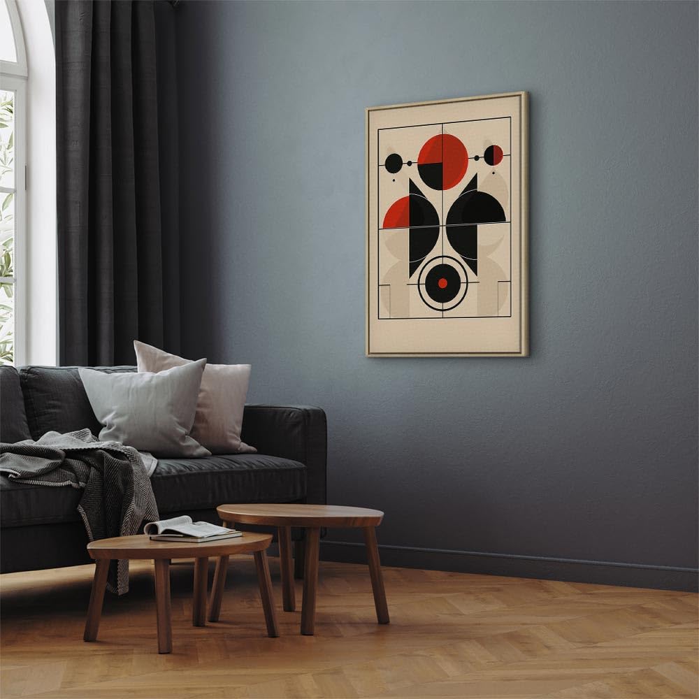 murando - Quadro Verticale Forme Grafiche Bauhaus 80x120 cm 1 Pezzo - Stampa su Tela XXL Grande - Quadri Moderni Verticali Soggiorno Grandi - Stampe da Parete Murale Arte Moderno - a-H-10137-b-a