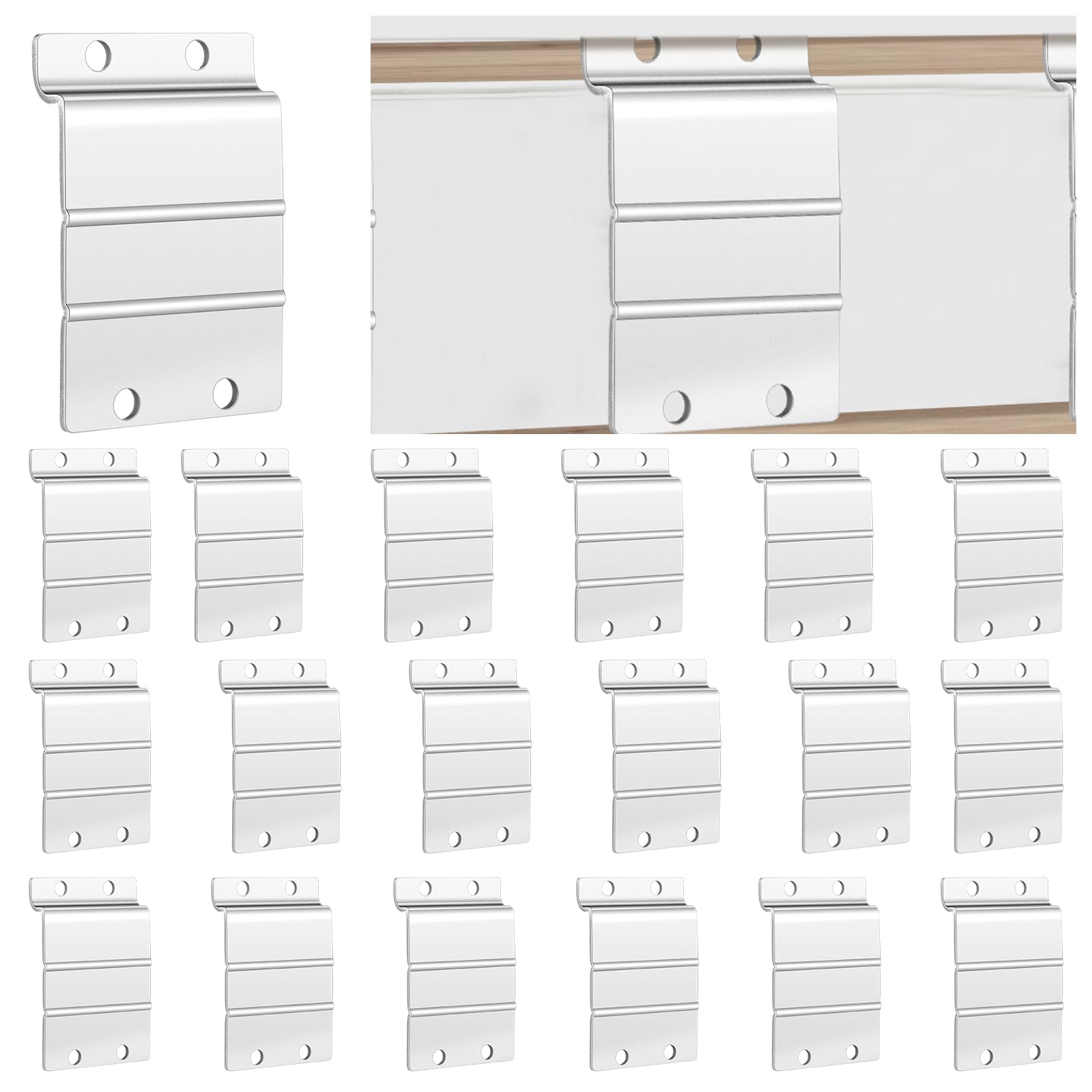 Adaptateur de montage pour plaque métallique Slatwall - Lot de 20 supports en acier Zonon