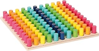 Hess Wooden Toy 14866 - Wooden Colour Peg Game with 121 Plugs Including 6 Plug-In Templates, for Children from 3 Years, Handmade, Entertaining Fun with Learning Effect
