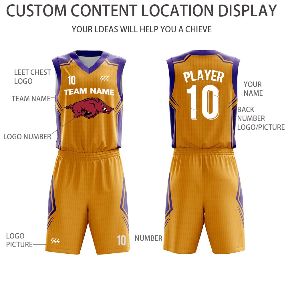 Custom Basketball Sweatsuits for Men Women Personalized V Neck Sport T-Shirt Blue