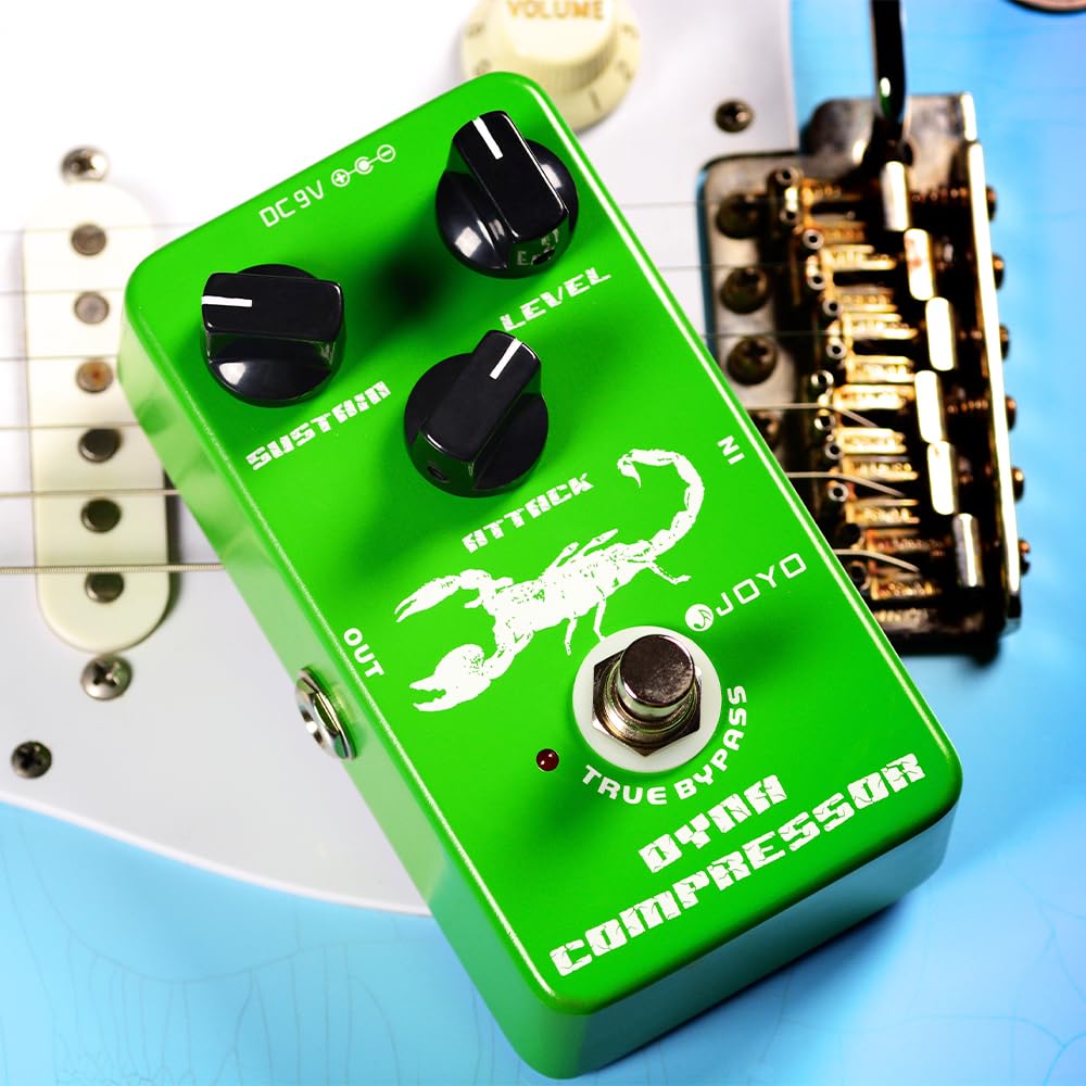 JOYO Dynamic Compressione Pedal Ricreazione a basso rumore Compressore Ross classico per chitarra elettrica e basso - True Bypass (JF-10)