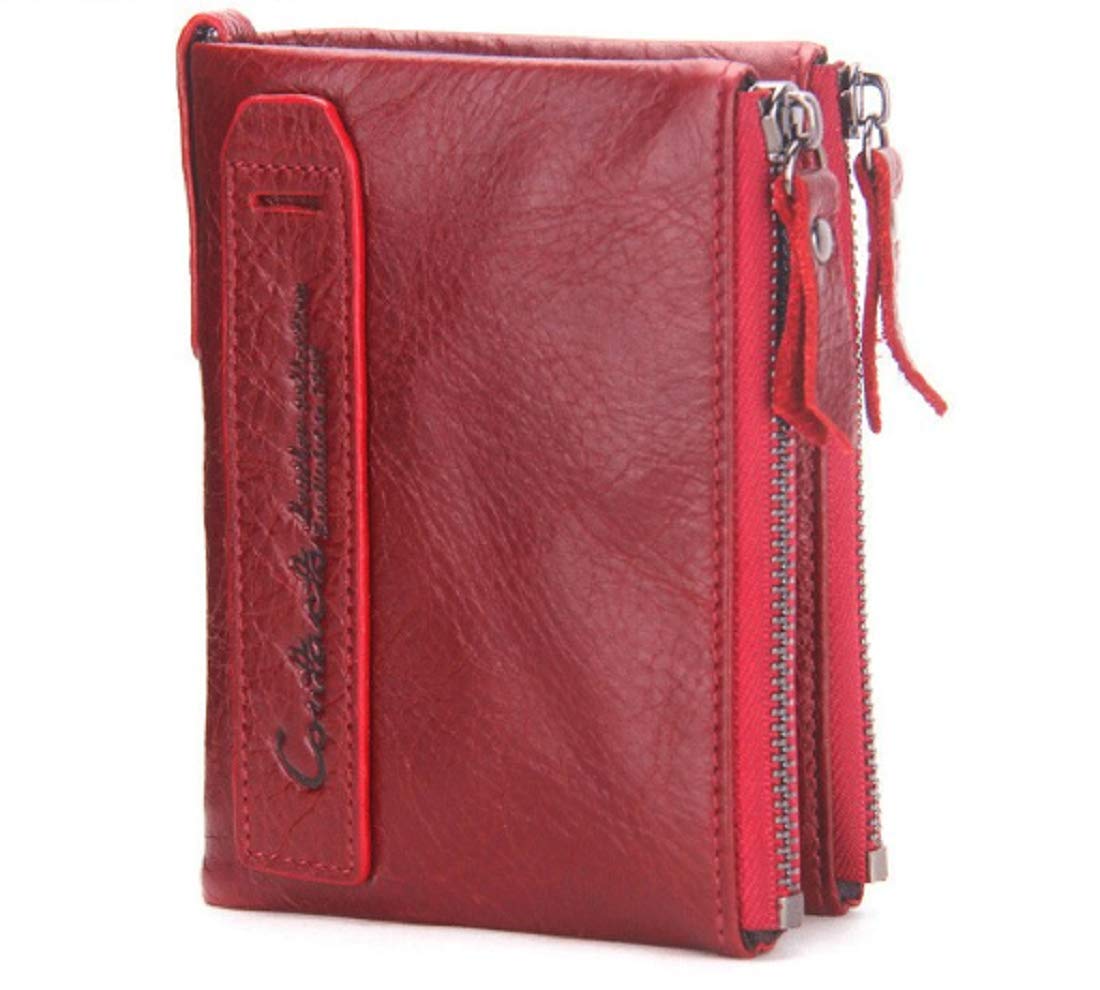 Contacts Men's Genuine Leather Wallet | RFID Blocking Wallet for Men | Bifold Zip Wallet| 7 Card Slots, 1 ID Window