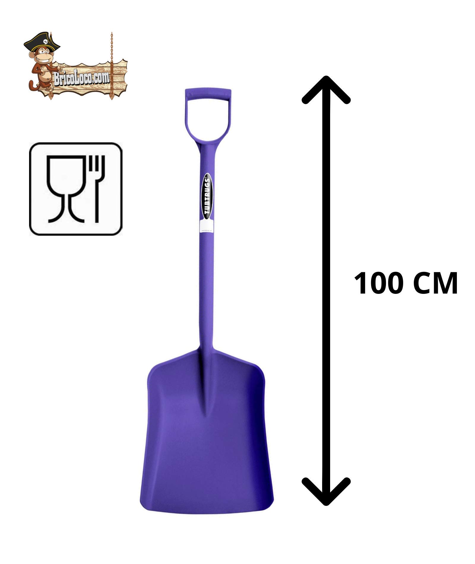 BricoLoco Pelle de jardinage carrée. Jardin, litière, chat, neige. Multifonction. Léger, résistant. Fabriqué en une seule pièce. Certification alimentaire., violet, 1