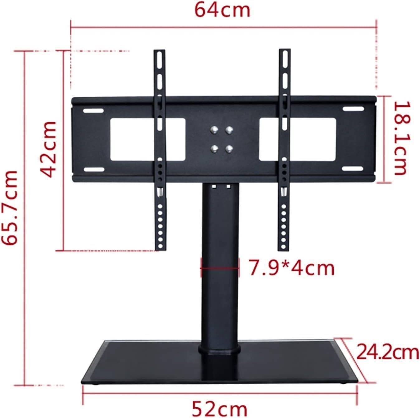 TV Stand Universal TV Stand Desktop TV Stand, Suitable for 32-55 Inch TVs, Adjustable Height, with Tempered Glass Base