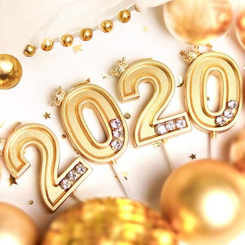 Miniatura 3 de Corona de diamantes hecha a mano 1 vela dorada para primer cumpleaños, 1er cumpleaños, pastel de feliz cumpleaños, grande, grande, con purpurina,