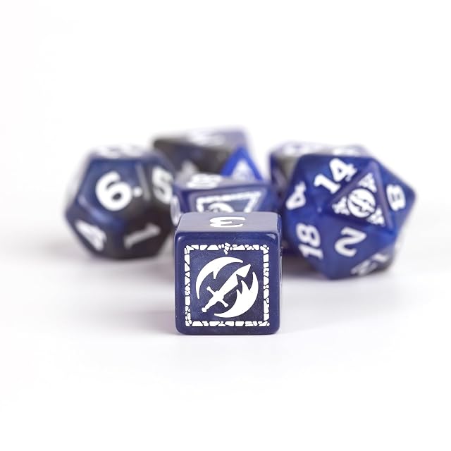 Foto 2 de 3 de Dados de aventura D&D (clase de luchador: azul)