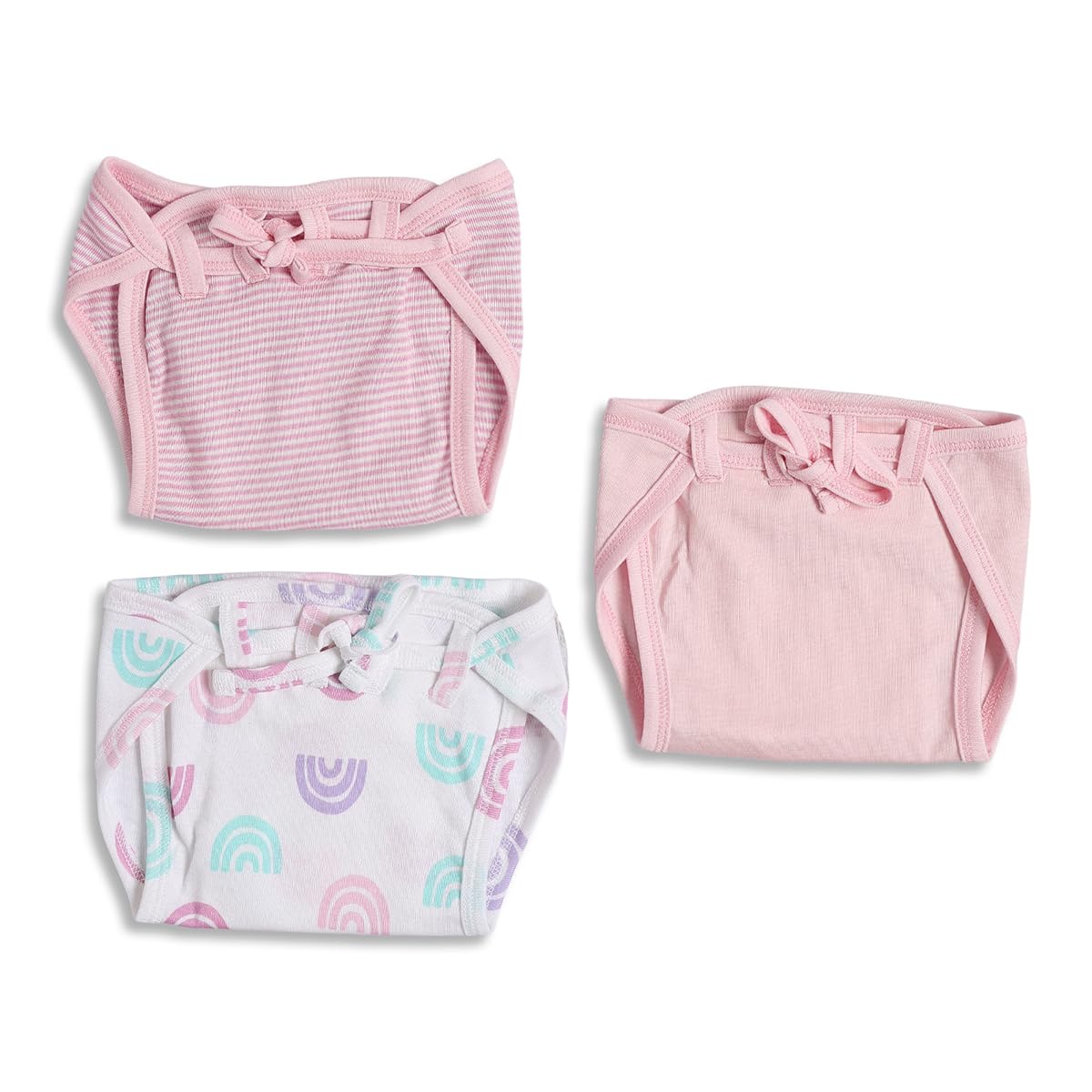 MINIKLUB Baby Knit Cotton Multi Nappy, Pack of 3(3-6M)-image-25