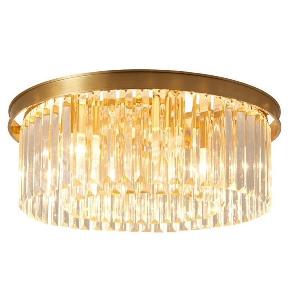Luz de techo de tres colores con base de cobre y cristal de cuarenta centímetros para pasillos modernos