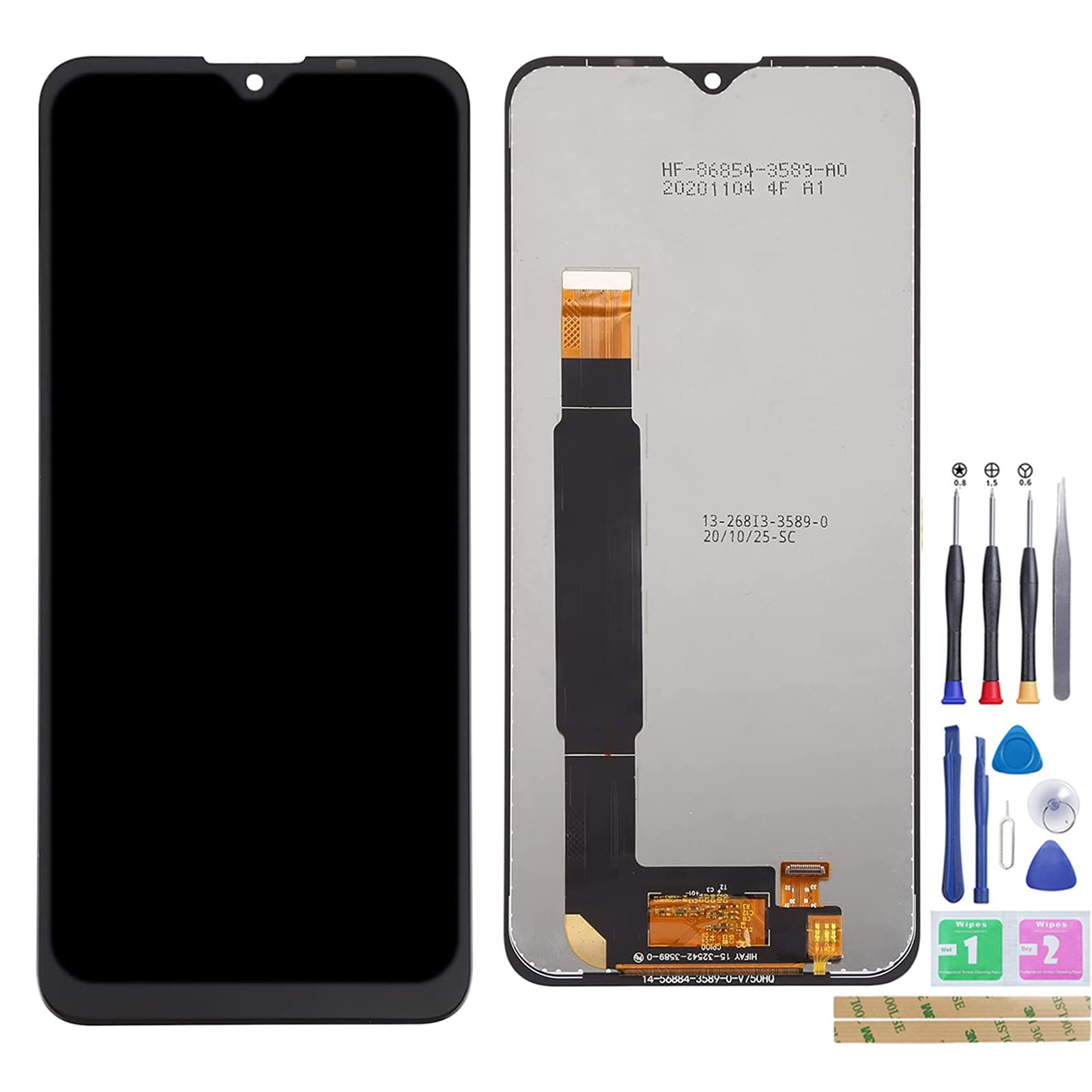 Jinyan LCD Screen for Wiko Power U30 / Power U20 / Power U10 LCD Display + Outer Glass Touch Screen Digitizer Full Assembly Replacement (Black)