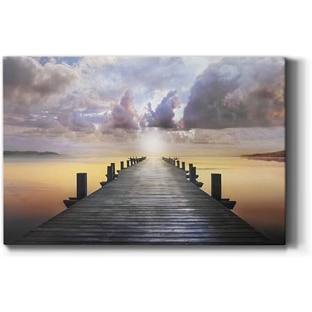 Renditions Gallery Landscape Wall Art Modern Wall Decor for Living Room Ocean Canvas Artwork for Bathroom Sunset Pictures Prints 12" H x 18" W