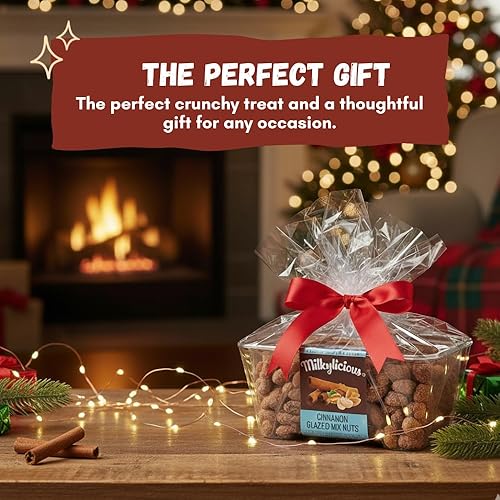 Miniatura 4 de Nueces mixtas glaseadas con canela tostadas a mano, nueces y anacardos  Delicioso aperitivo crujiente dulce a base de plantas con un sabor