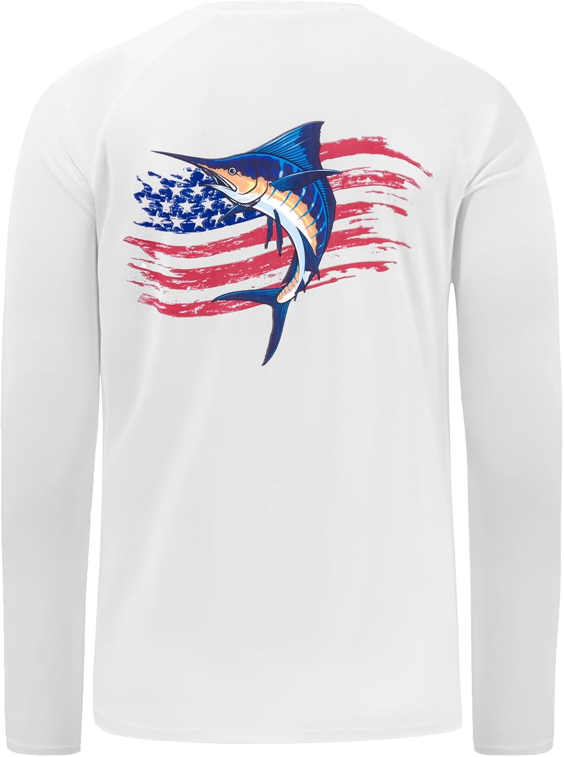 BASSDASH Men’s Fish Graphic UPF 50+ Long Sleeve Fishing Shirts Sun Protection Breathable Moisture Wicking T-Shirt