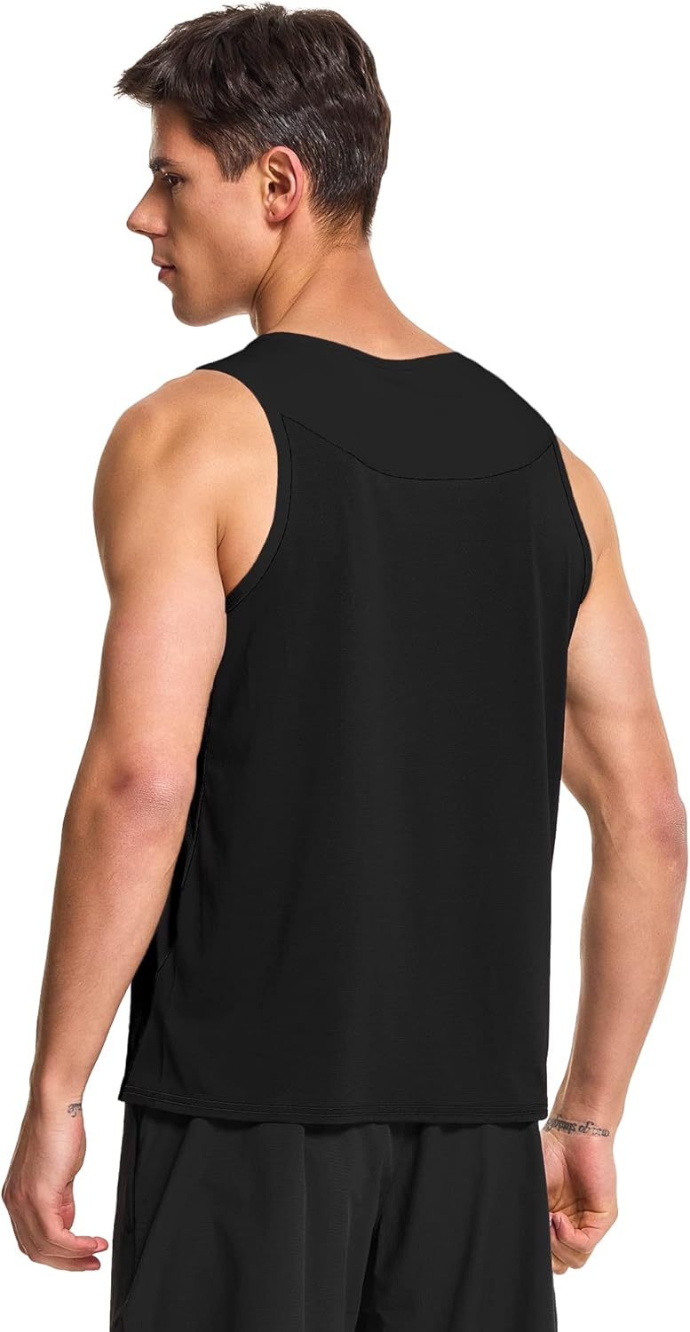 DEMOZU Men’s Workout & Swim Tank Top Sleeveless Quick Dry Moisture Wicking Athletic Shirt (Big & Tall) - Image 2