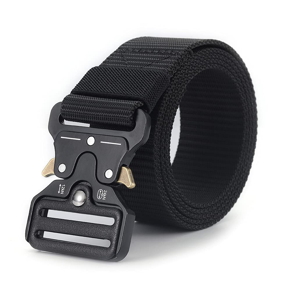 "N/A"Nylon Waist Tactical Belt for Men Heavy Duty Canvas Outdoor Webbing Belt with Metal Buckle Enclosed in an Elegant Gift Box
