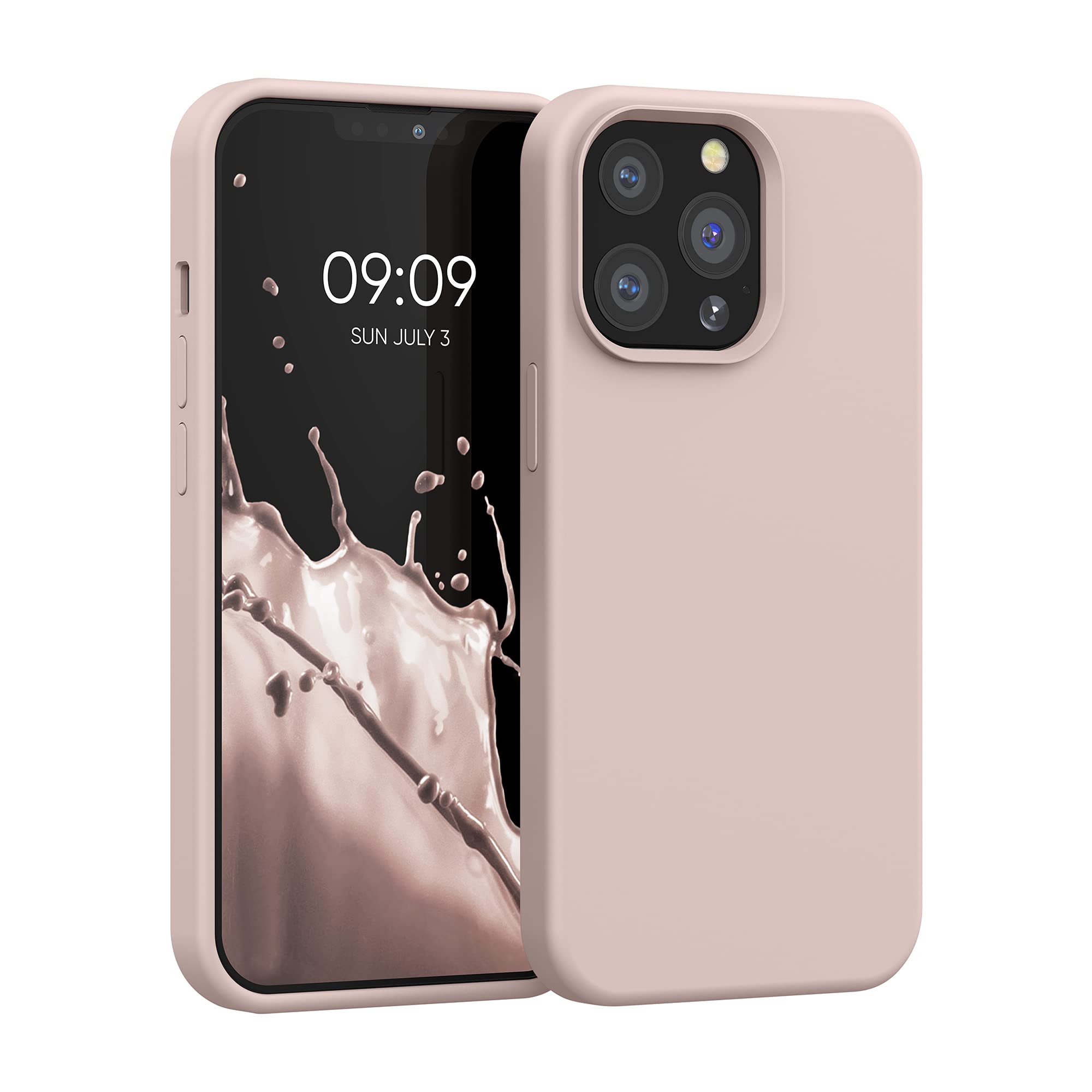 Kwmobile Cover Silicone TPU Per IPhone 13 - Custodia Gommata Rosa Antico, Antiscivolo