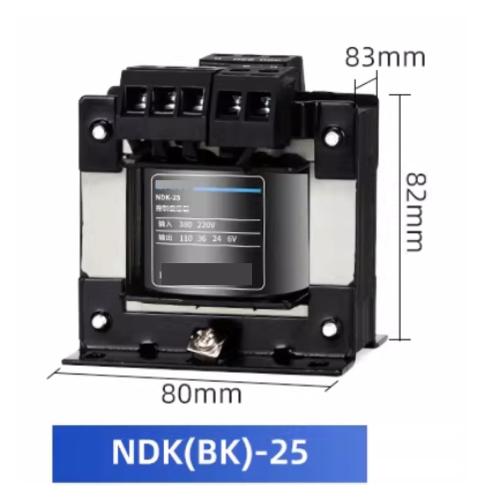 Transformador de control, NDK-25VA Entrada 380V Salida 220 36 Transformador de control de aislamiento monofásico 24V‌(380V-36V)