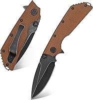 Vista 12 de Eafengrow EF335 Cuchillos plegables con hoja D2 y mango G10, cuchillo plegable de bolsillo EDC de 5 pulgadas cerrado con clip (naranja)