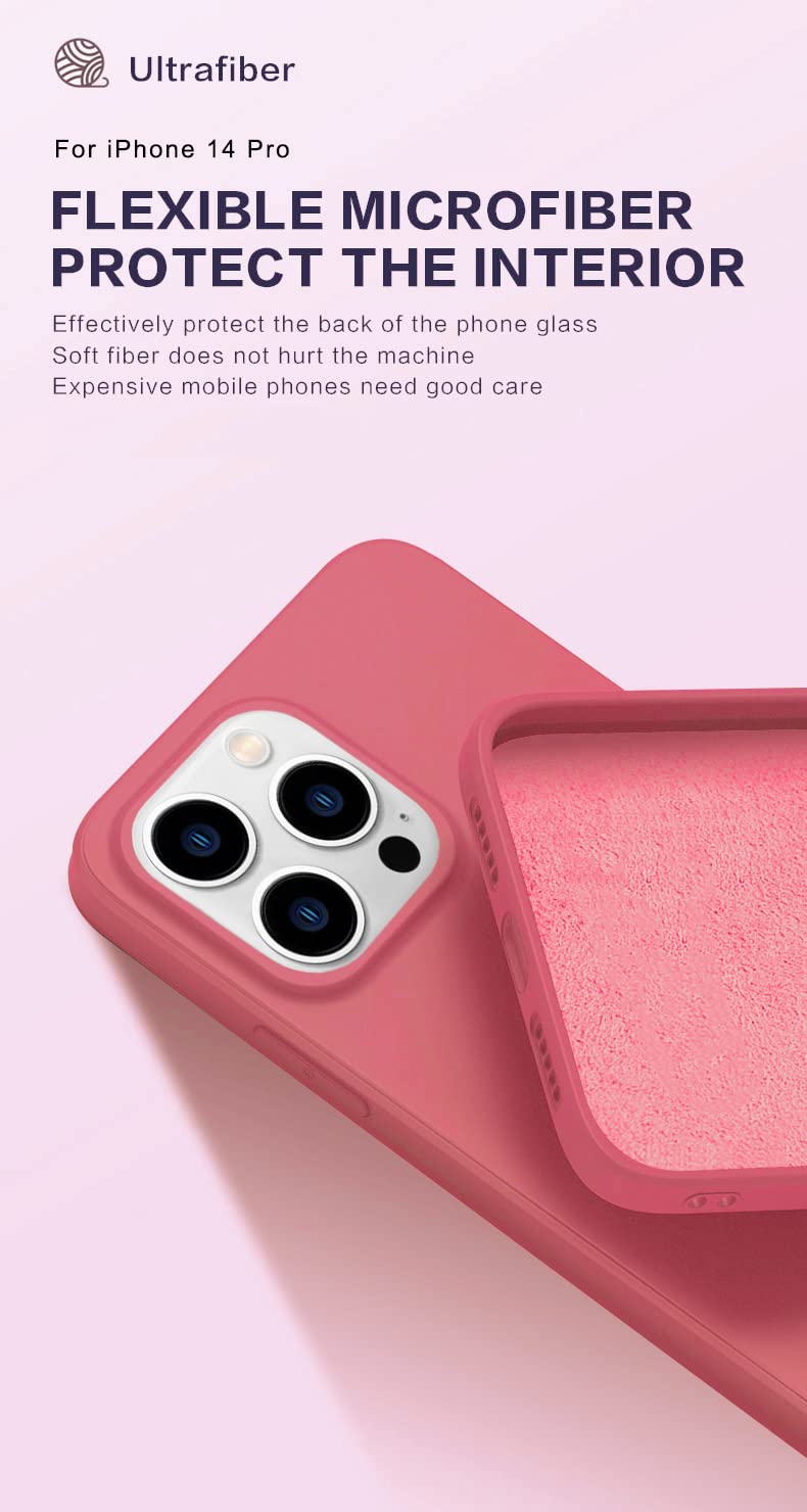 Cover in Silicone Morbida Ultra Sottile Compatibile con iPhone 14 Pro 6.1 '', Leggero e Antiurto Antigraffio Flessibile Protettiva Case per iPhone 14 Pro Telefono