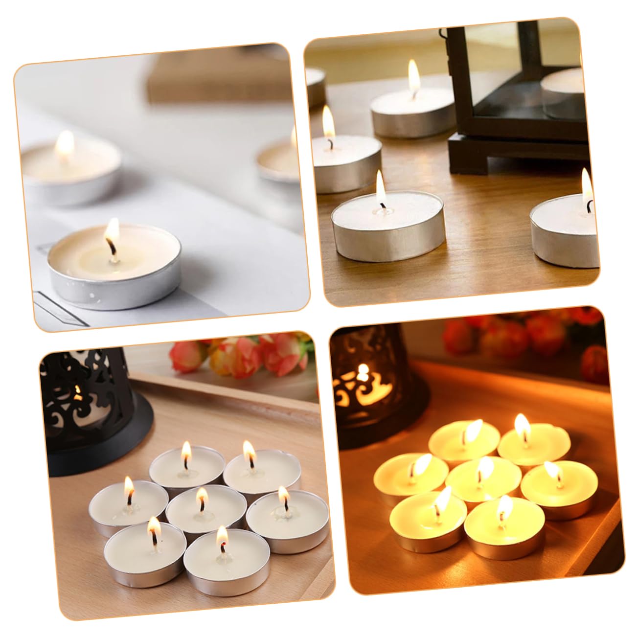Candele Tea Light Rotonde Bianche 100 Pezzi in Paraffina