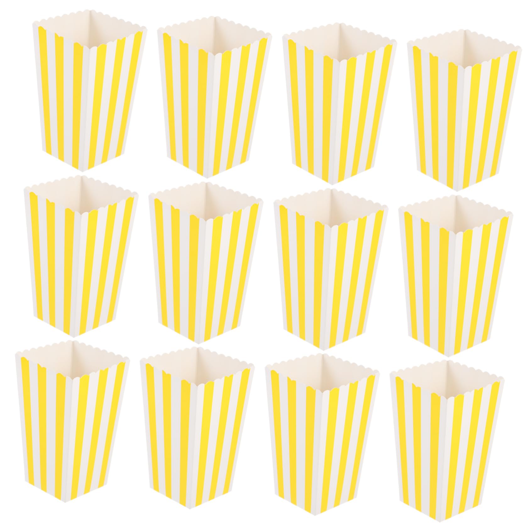 COLLBATH 12-piece Popcorn Boxes for Party Snack Candy Reusable Paper Containers for Popcorn