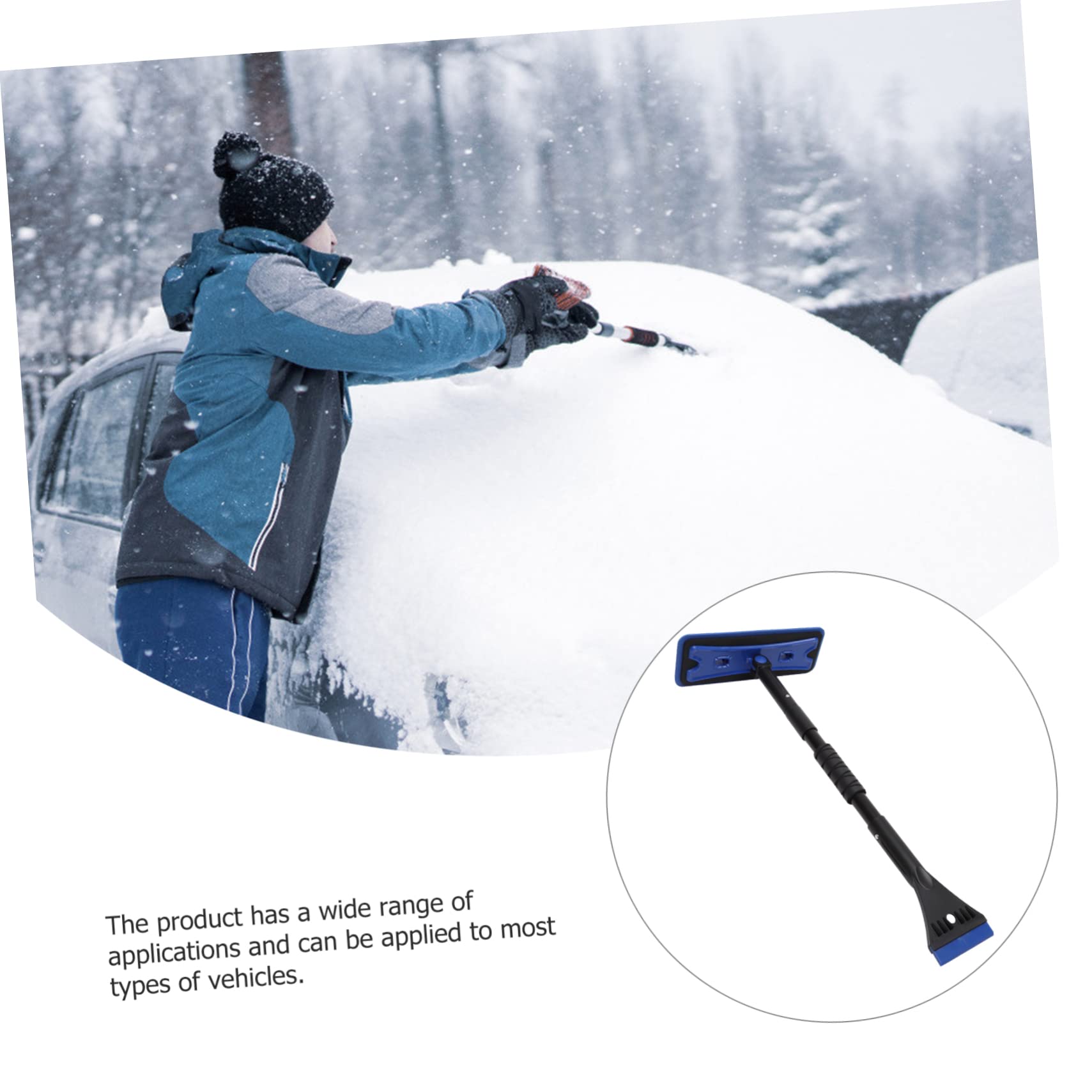 GALPADA Pala de Nieve Desmontable para Coche Raspador de Hielo Cepillo de Eva para Quitar Nieve de Parabrisas Invierno Herramienta de Limpieza para Automóvil