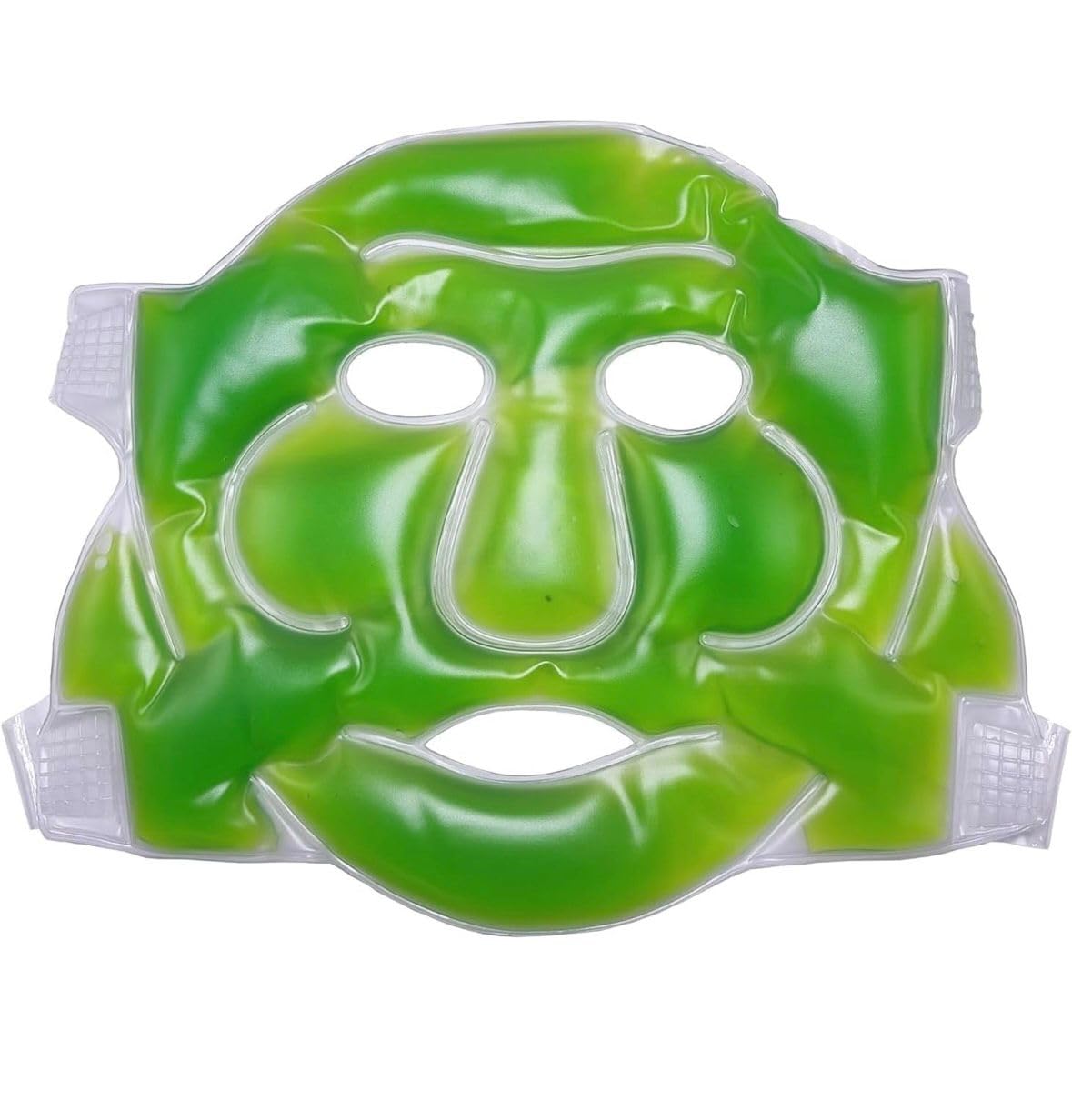True active Aloe Vera Cool Gel Full Face Mask Patch Summer Ice Cooling Sleeping Mask Pad For Under Eye Patches Remove Dark Circles, Fatigue for Men & Women, Green-image-5